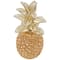 13" Gold Textured Pineapple Fruit Sculpture with Carved Top